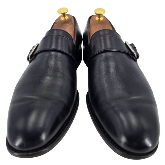 Salvatore Ferragamo Italy Tramezza 8.5 Black Calf Monk Strap Loafers Dress Shoes - Picture 9 of 10
